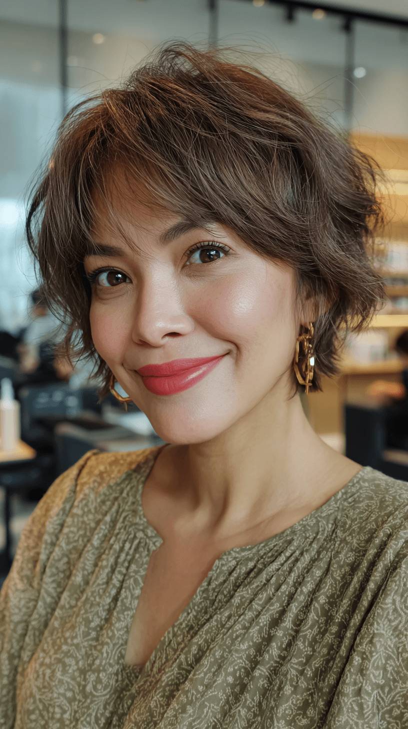 Textured Short Wolf Cut with Soft Waves