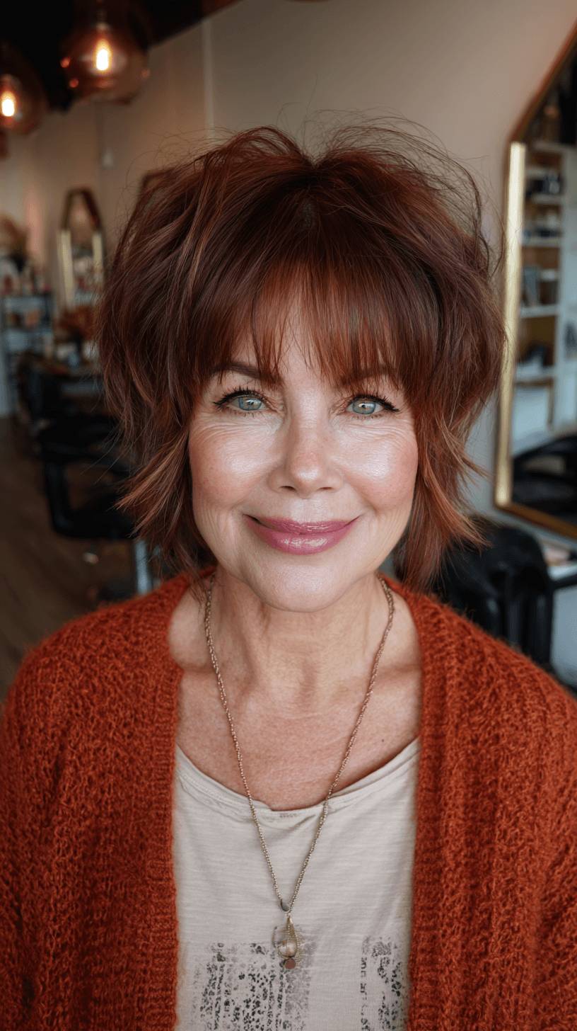 Textured Short Wolf Cut with Subtle Layers