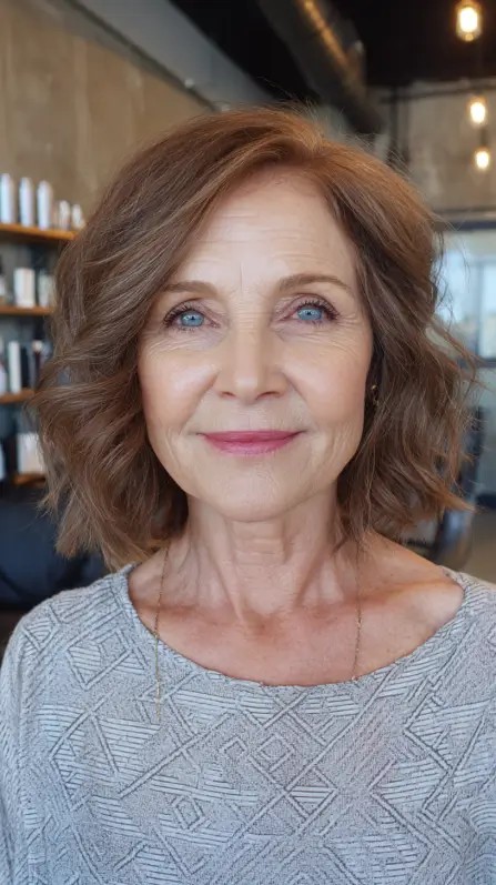 Textured Shoulder-Length Waves with Soft Layers