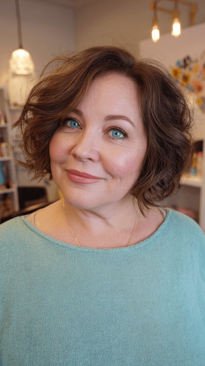 Chic Textured Lob with Soft Waves