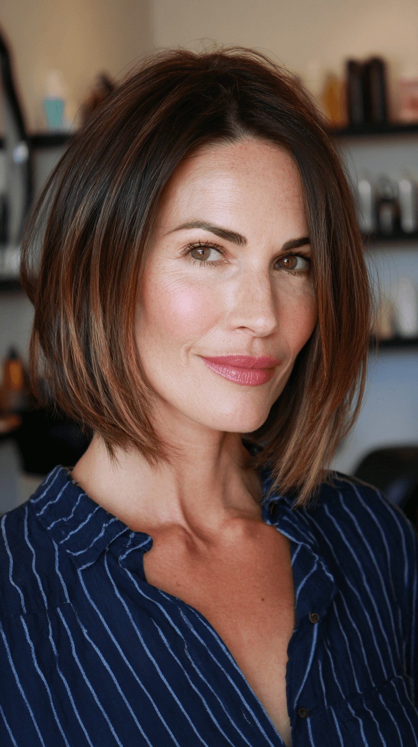 Modern Textured Bob with Subtle Highlights