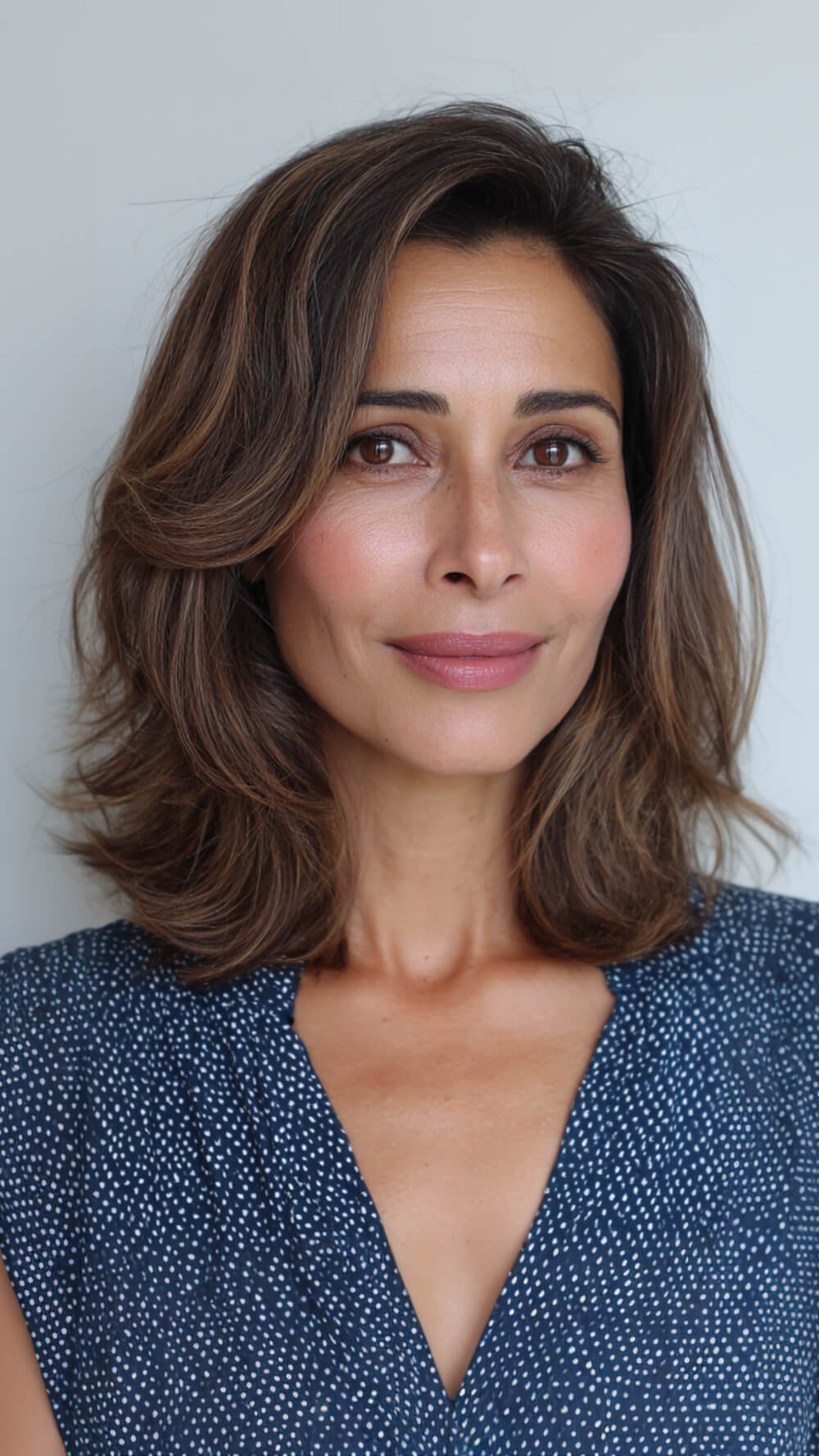 Textured Mid-Length Cut with Soft Face Framing Layers