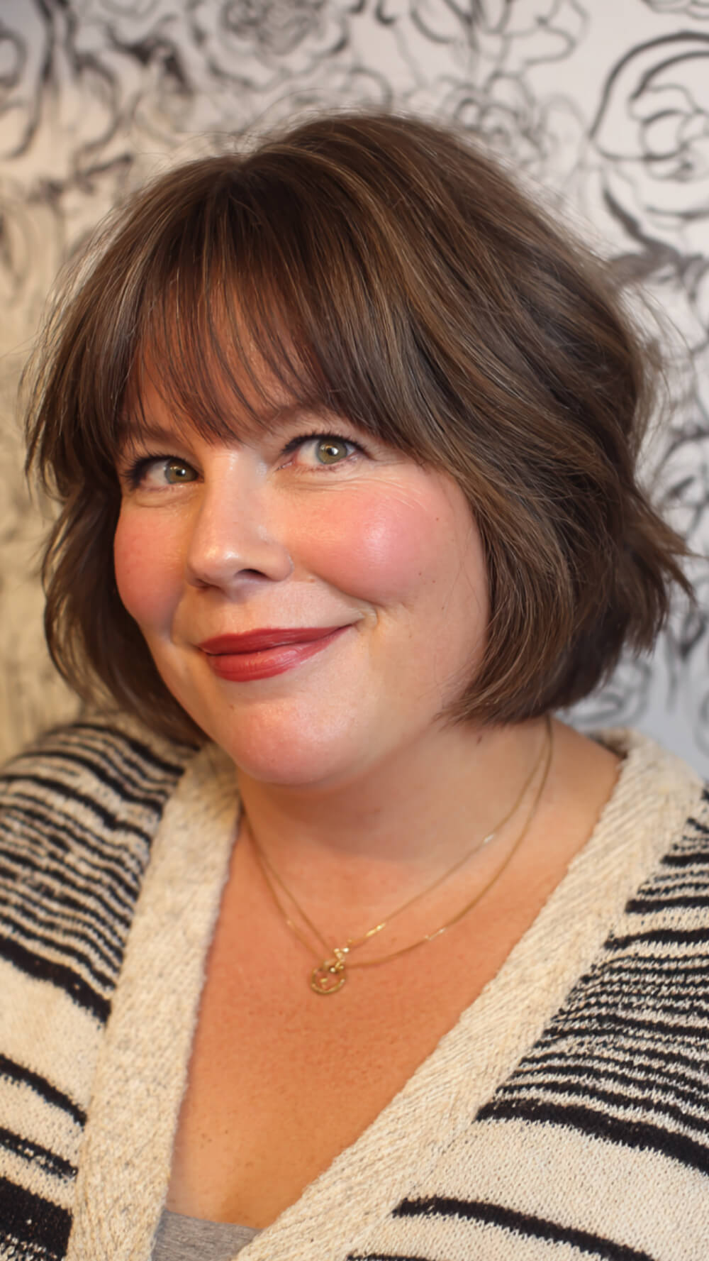 Chic Textured Bob with Soft Bangs