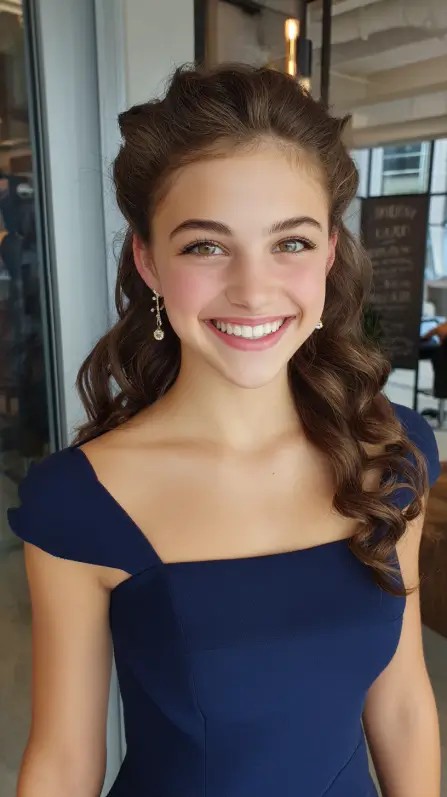 Charming Loose Curls with Half-Up Twist