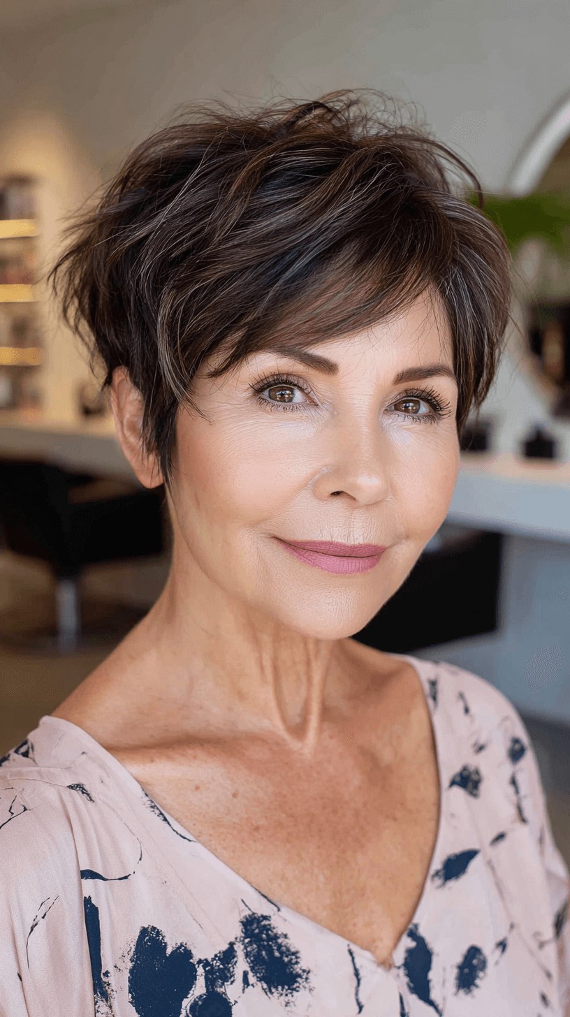 Choppy Textured Pixie Cut with Subtle Highlights