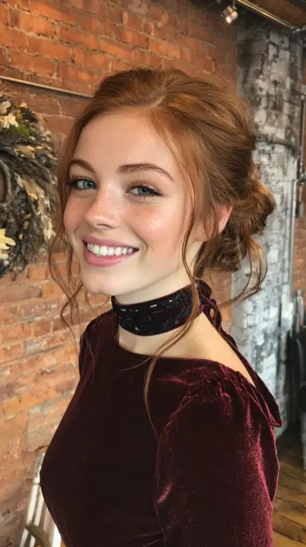 Delicate Textured Updo with Face-Framing Strands