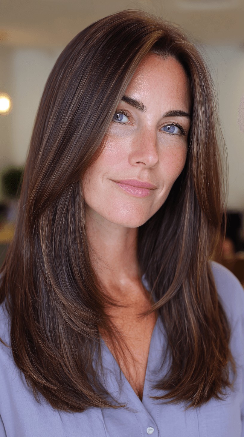Elegant Long Layers with Subtle Highlights