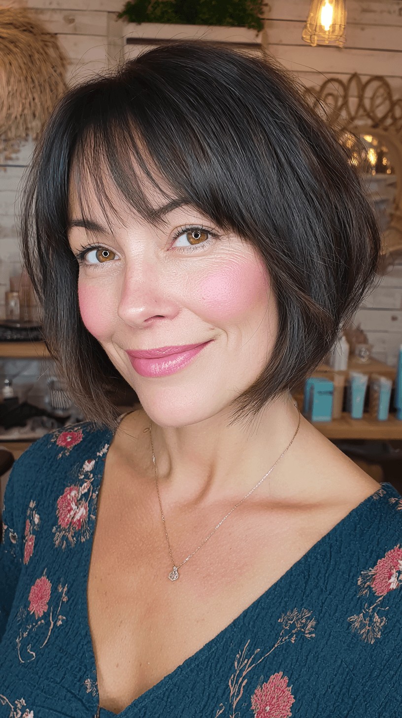 Elegant Textured Bob with Wispy Bangs