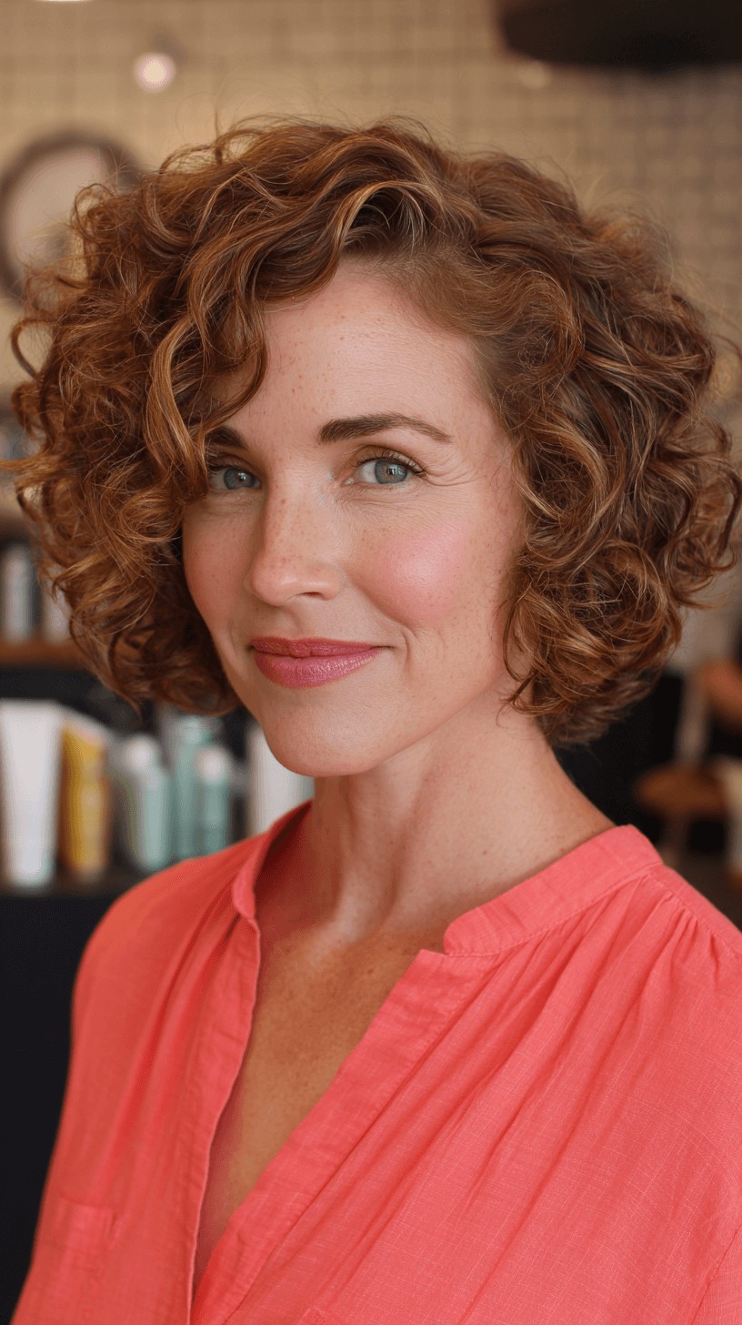 Playful Curly Bob with Soft Volume