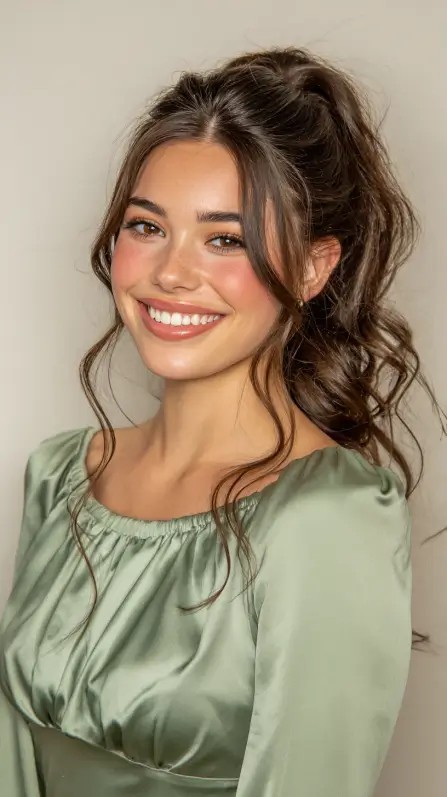 Playful Half-Up Textured Waves