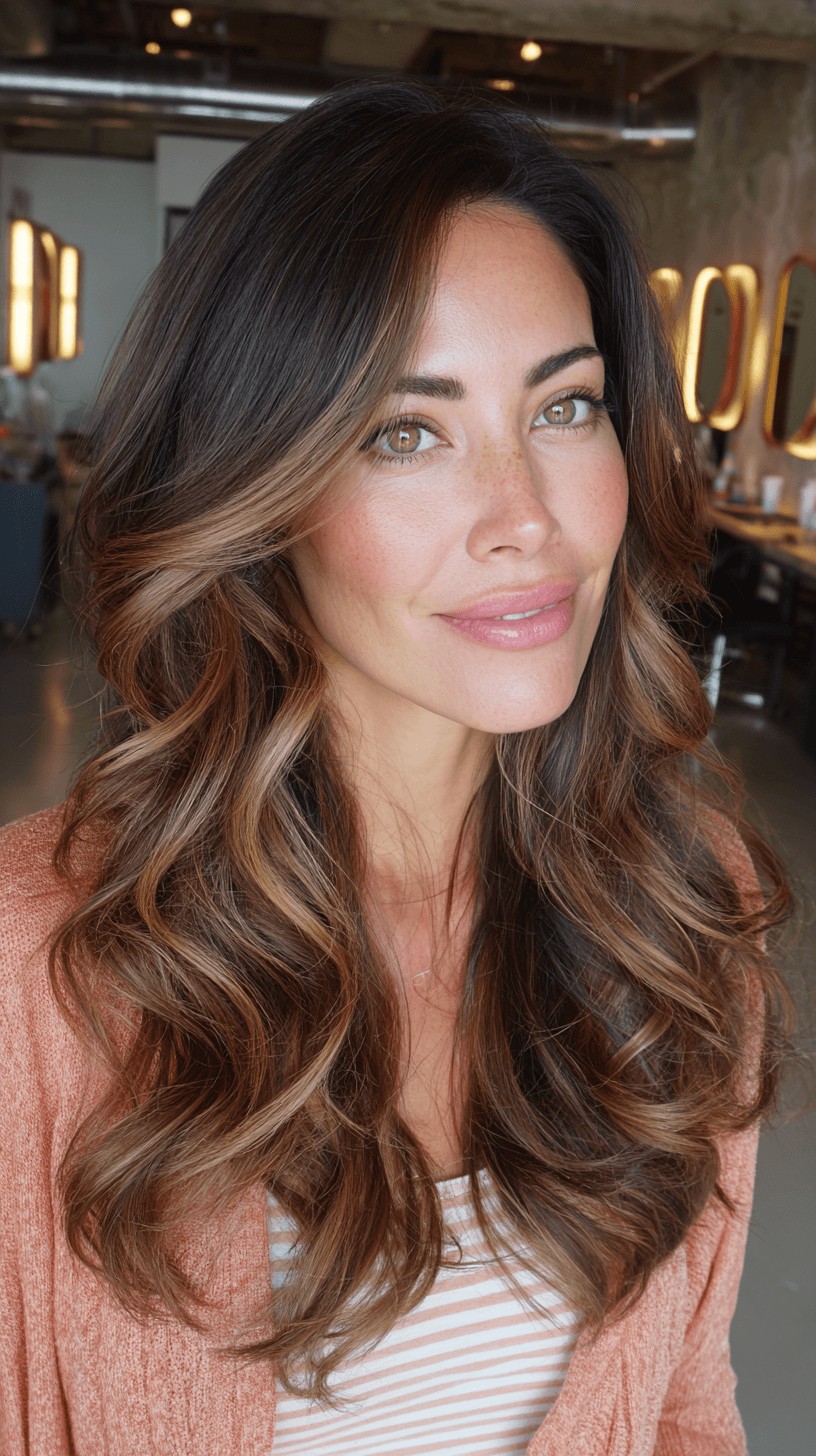 Radiant Long Hair with Subtle Balayage and Soft Waves