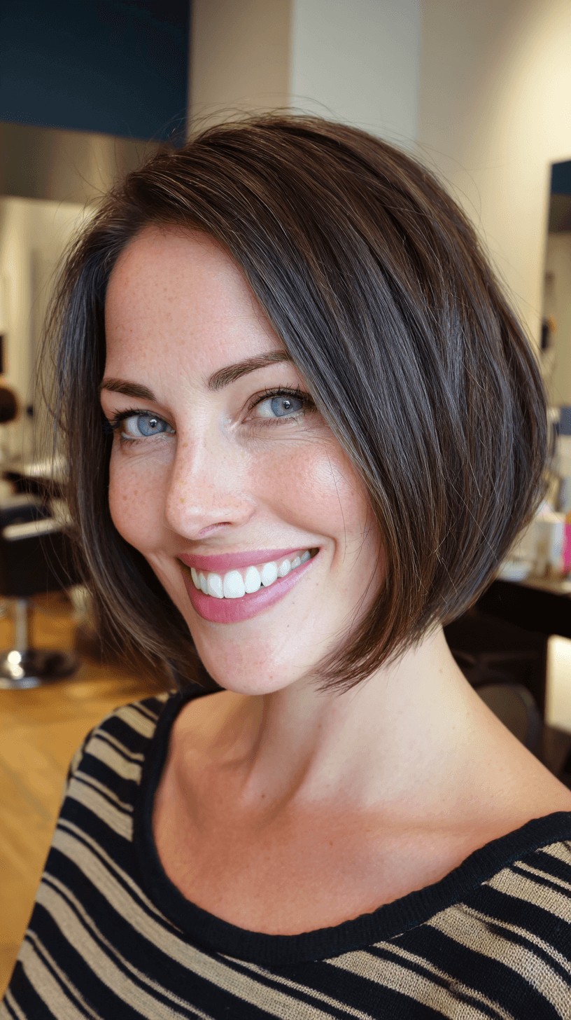 Sleek Textured Bob with Subtle Layers