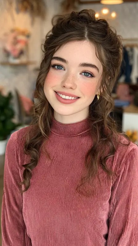 Soft Romantic Curls with Crown Twist