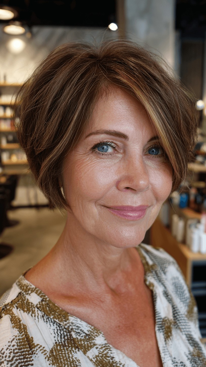 Stylish Textured Bob with Subtle Highlights