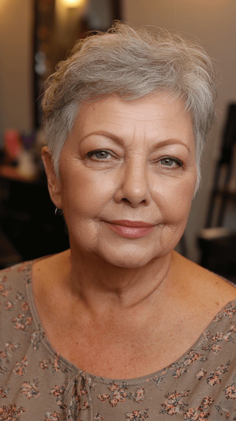 Stylish Textured Gray Crop with Soft Volume