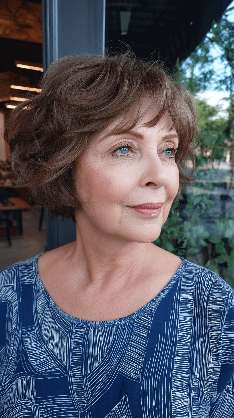 Textured Short Curly Bob with Soft Volume