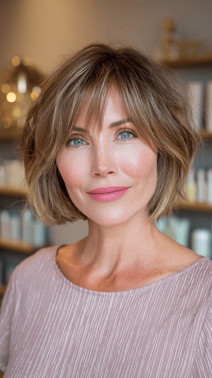 Textured Shoulder-Length Bob with Subtle Layers
