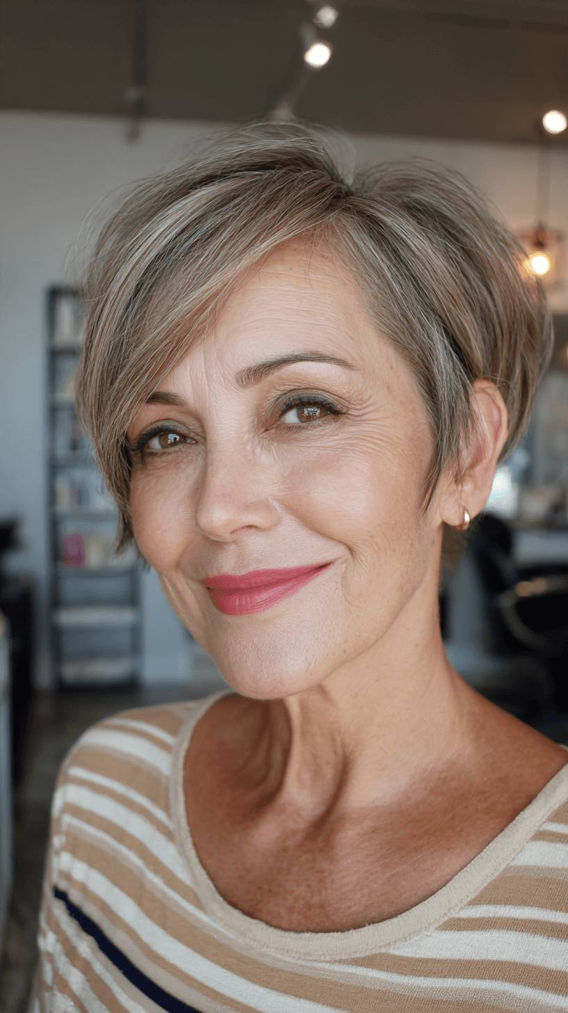 Chic Textured Angular Pixie Cut with Soft Layers