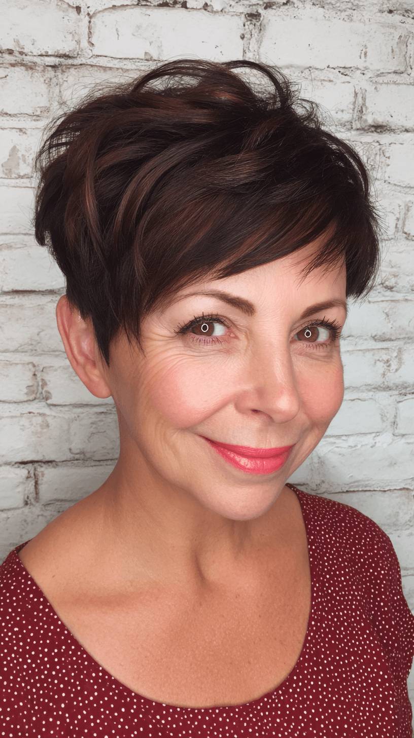 Chic Textured Pixie Cut with Playful Volume