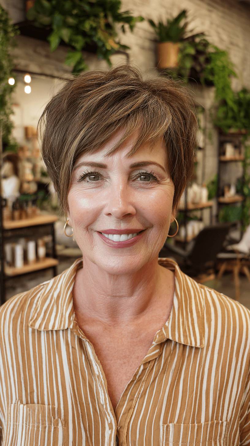 Chic Textured Pixie Cut with Subtle Highlights
