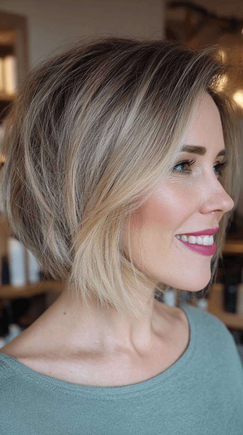 Chic Textured Wedge Bob with Soft Movement