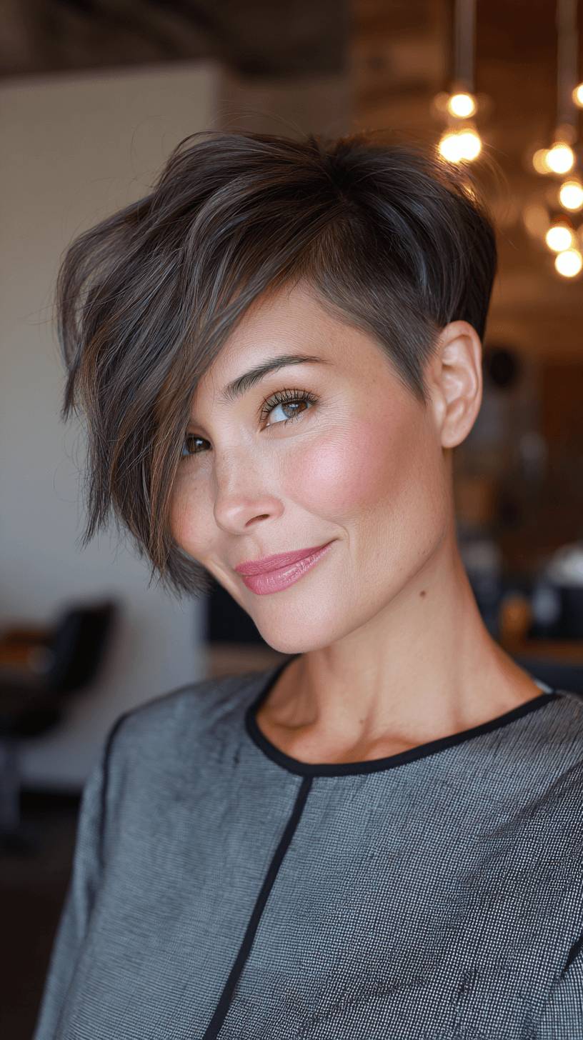 Contemporary Angular Pixie Cut with Textured Layers