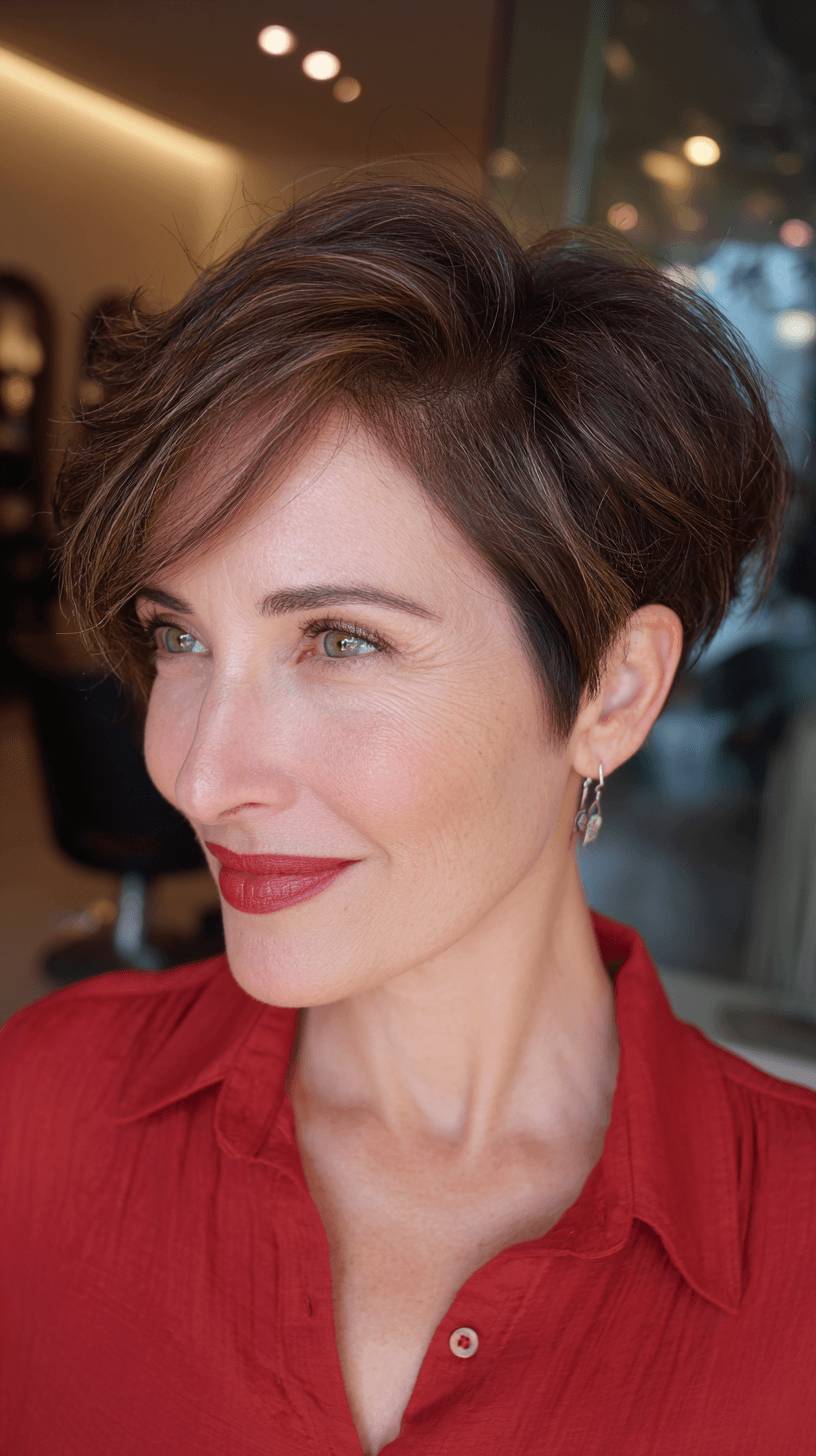 Elegant Angular Pixie Cut with Textured Layers