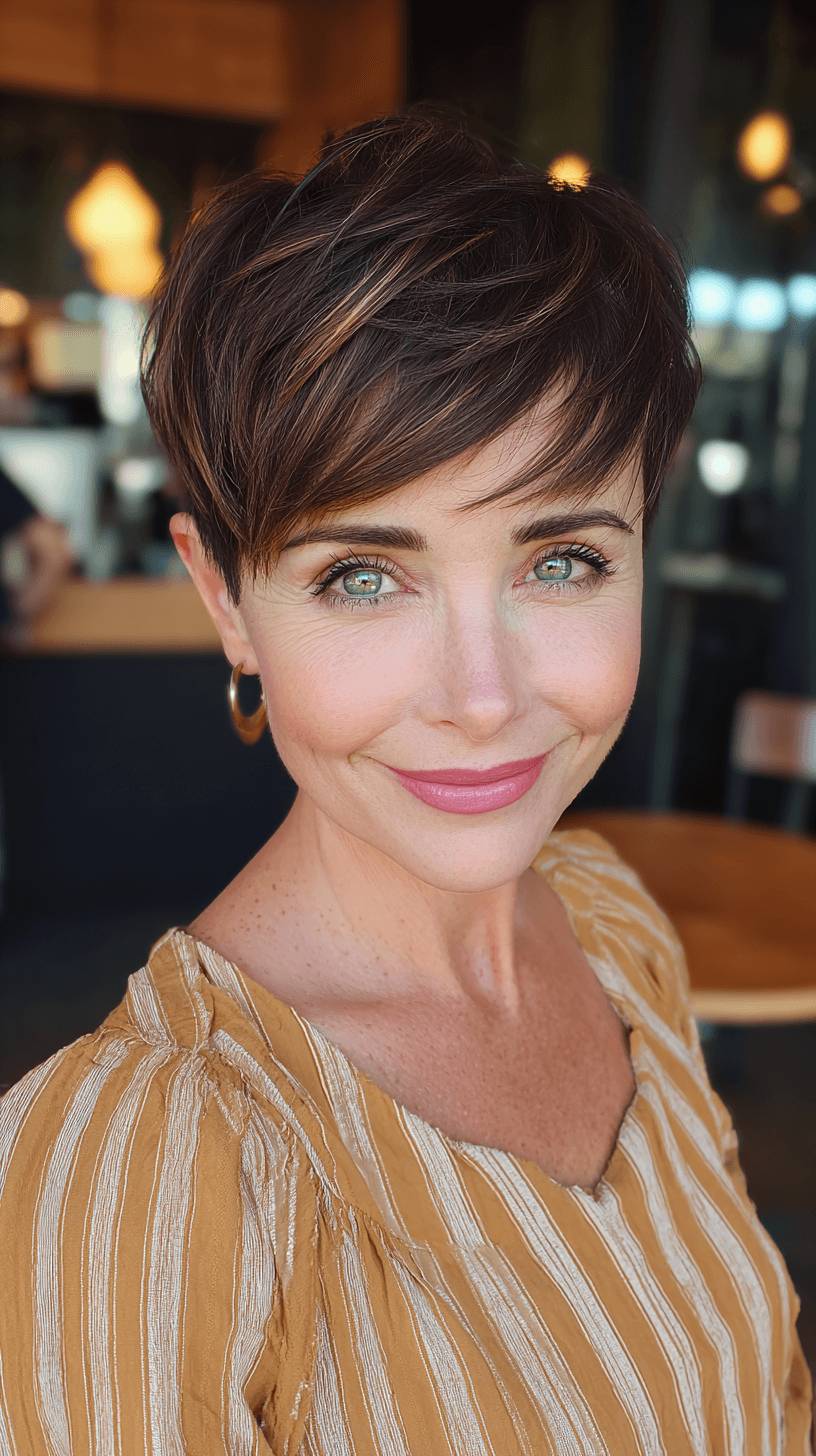 Modern Textured Pixie Cut with Subtle Highlights