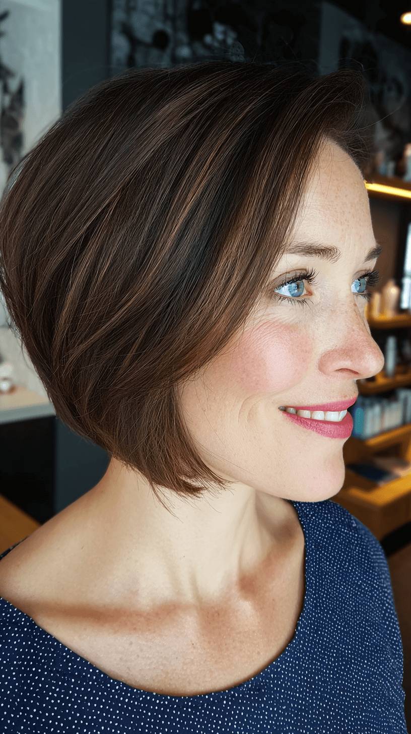 Modern Textured Wedge Bob with Subtle Highlights