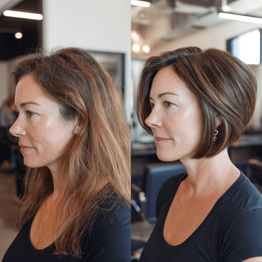 Smooth Stacked Wedge Bob with Subtle Dimension