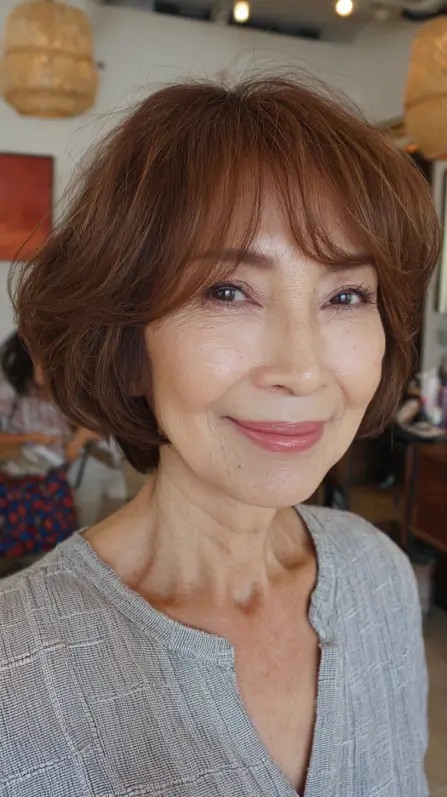 Softly Textured Neck-Length Bob with Gentle Layers