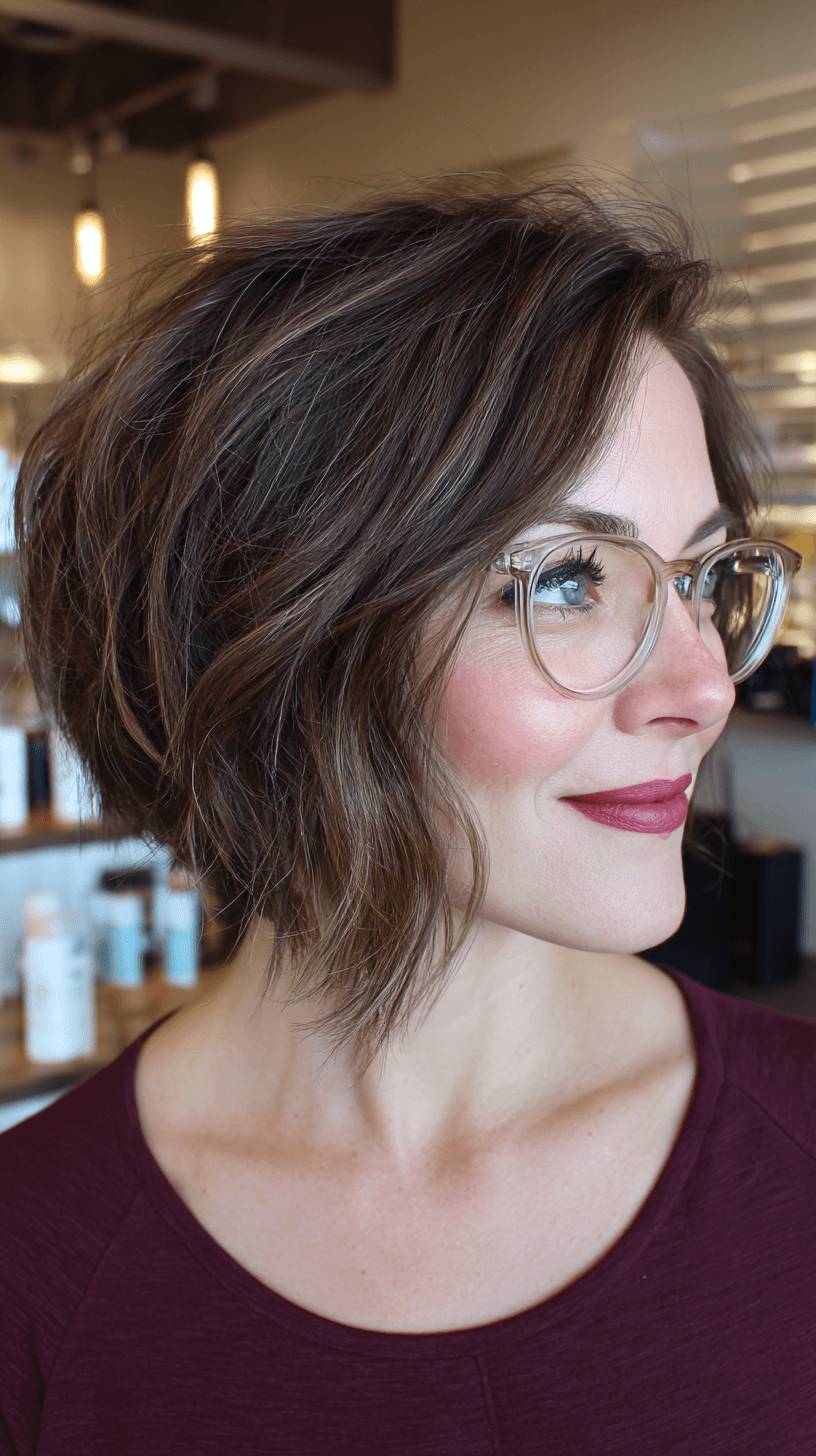 Stylish Textured Wedge Bob with Soft Waves
