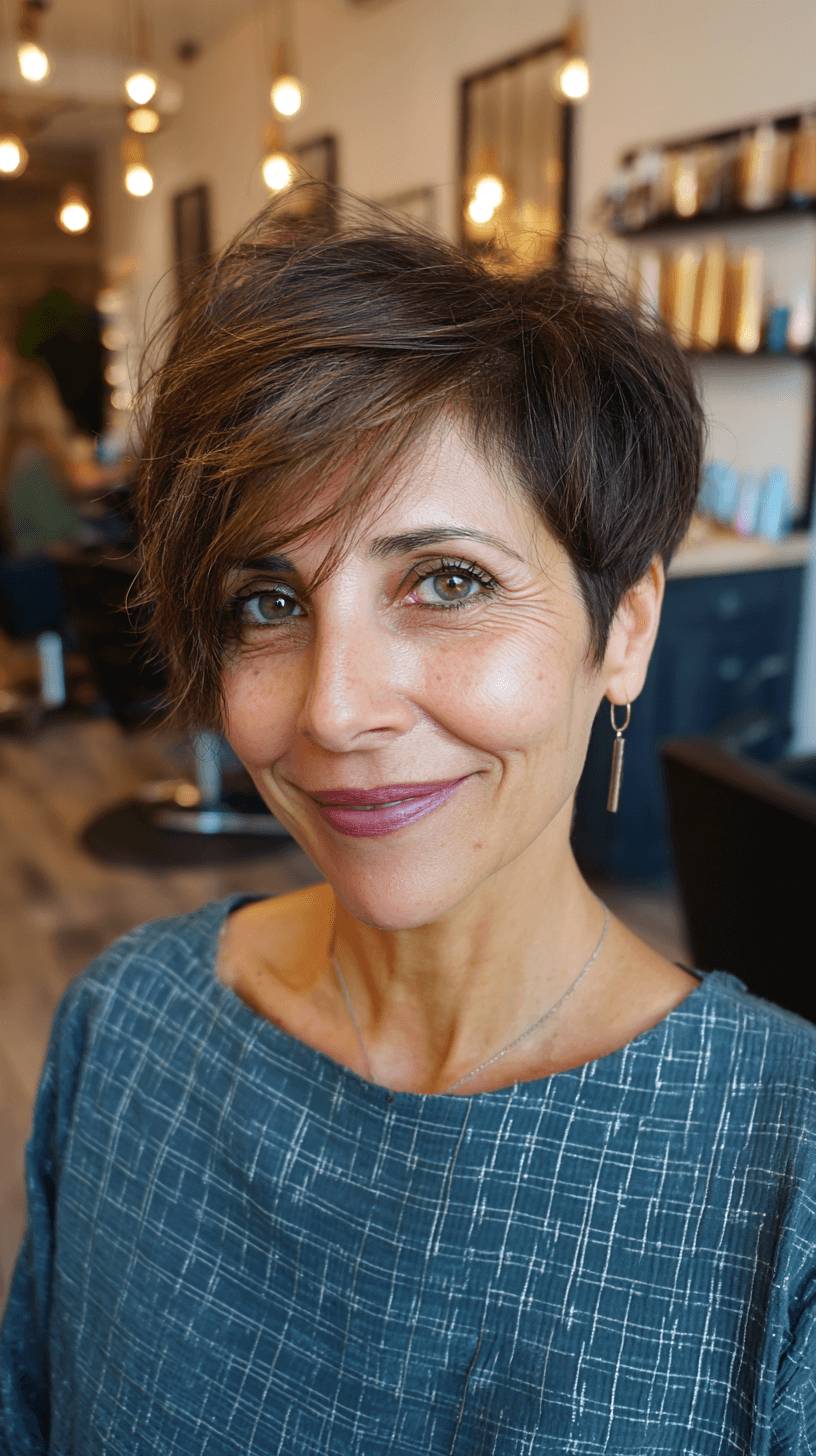 Textured Angular Pixie Cut with Soft Layers