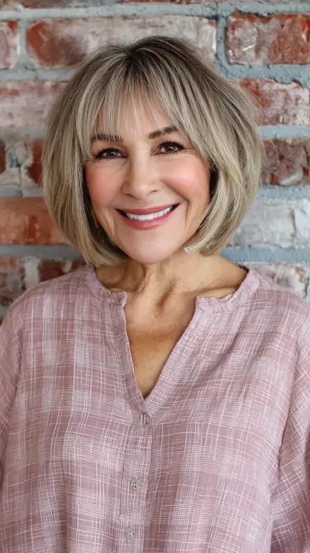 Textured Neck-Length Bob with Face-Framing Layers