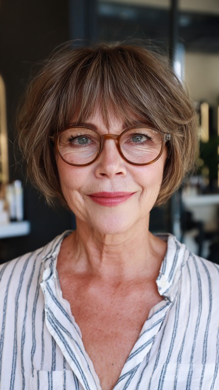 Chic Rounded Bob with Soft Bangs