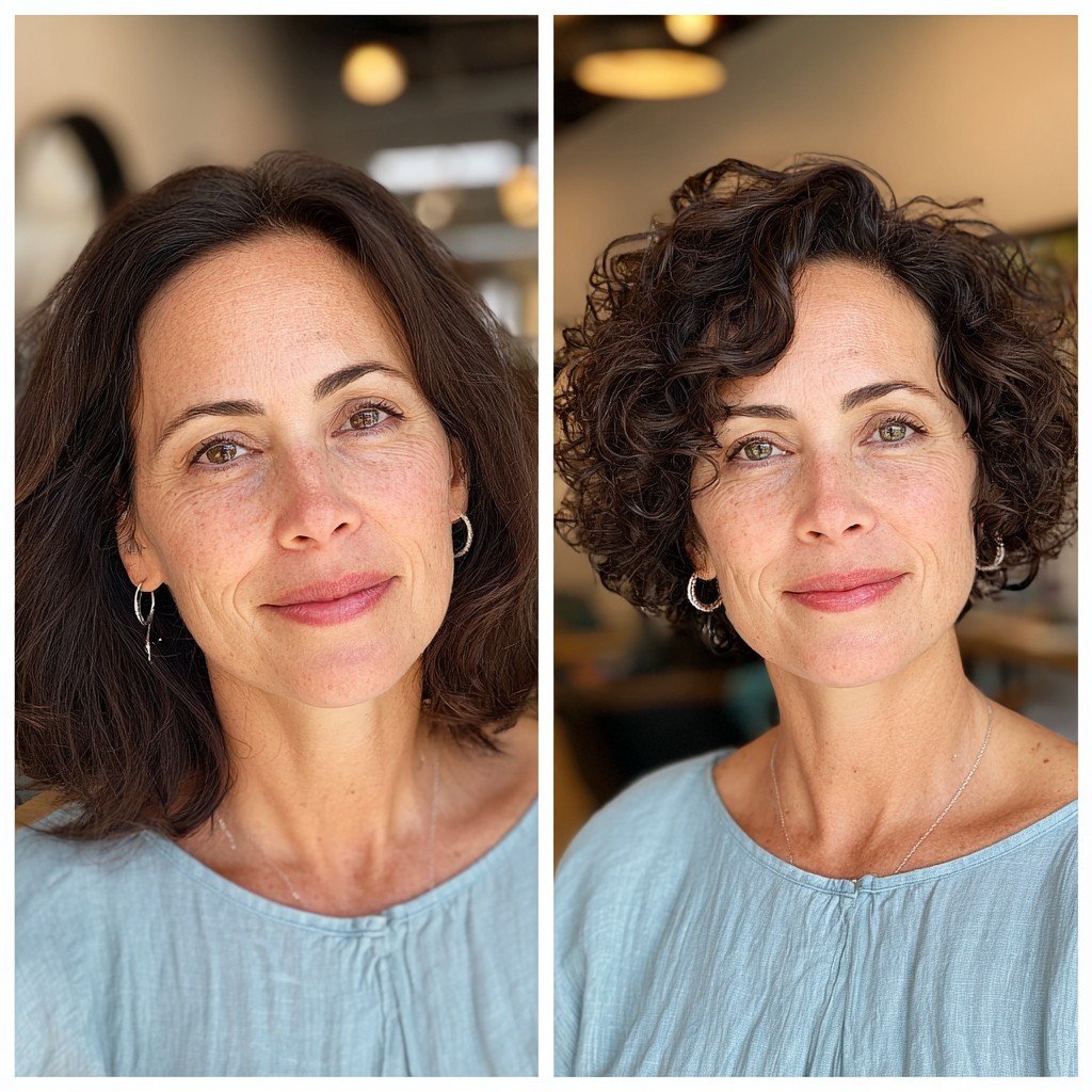 Bold Textured Curly Lob with Soft Layers