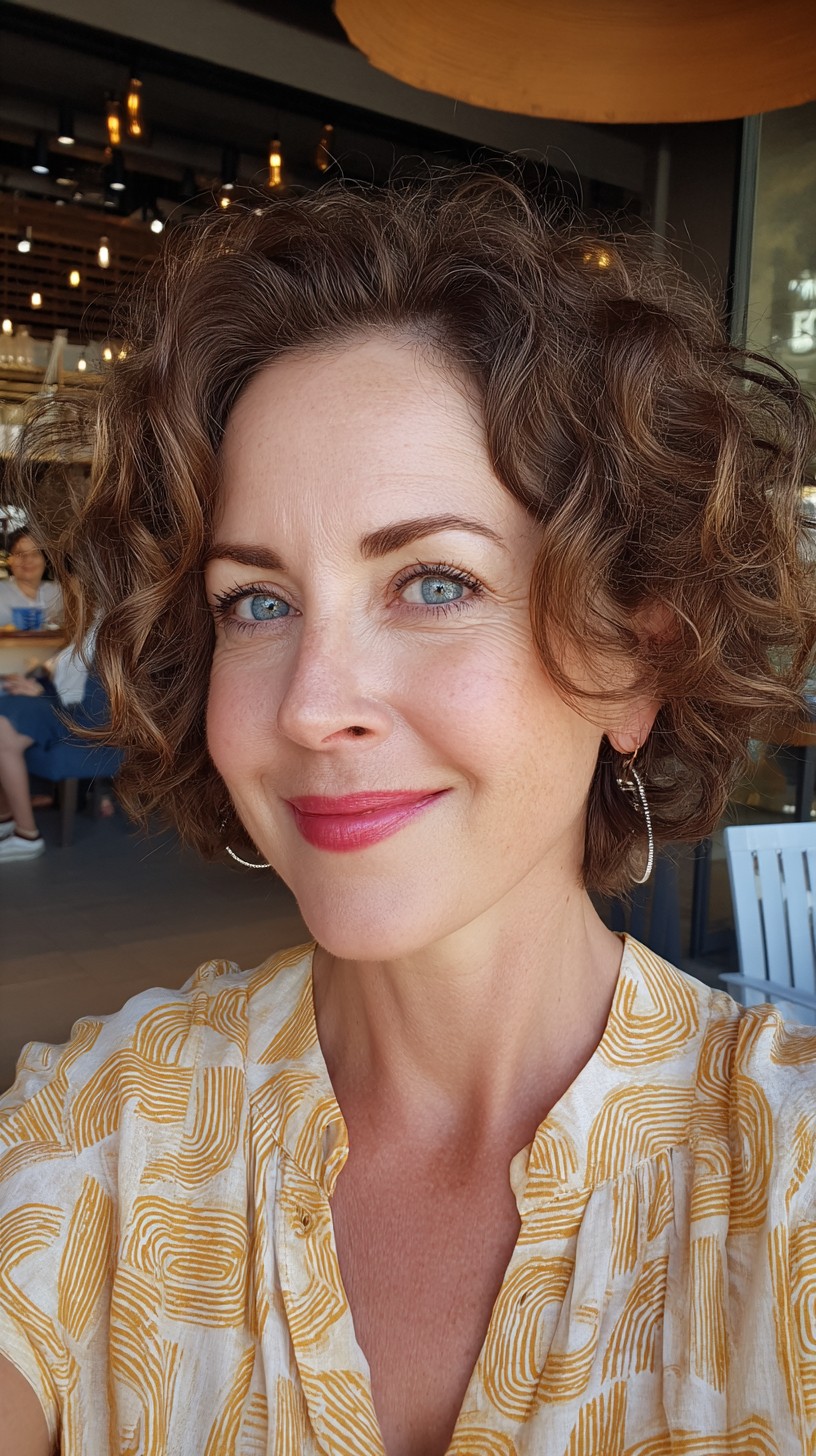 Charming Curly Bob with Defined Curls