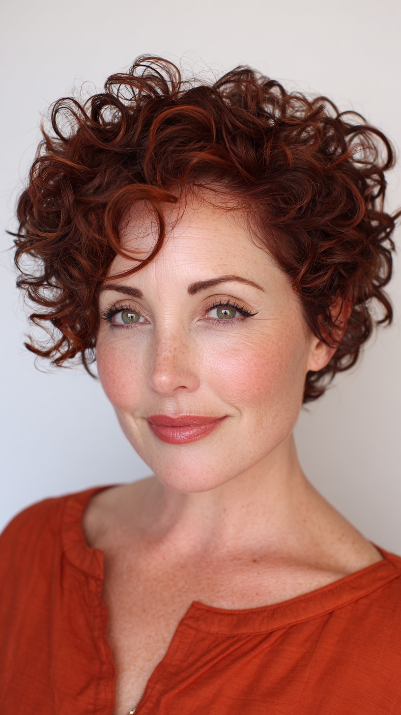 Charming Short Curly Cut with Copper Tones