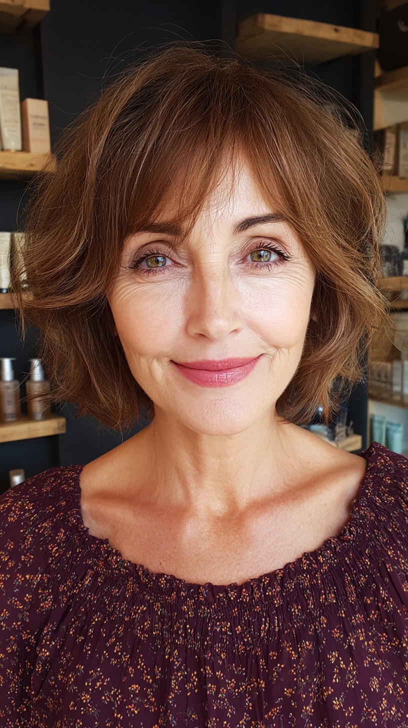 Charming Soft Textured Bob with Subtle Flicks
