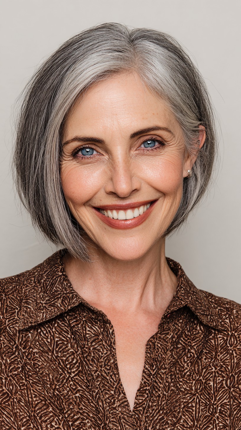 Chic Gray Bob with Soft Layers