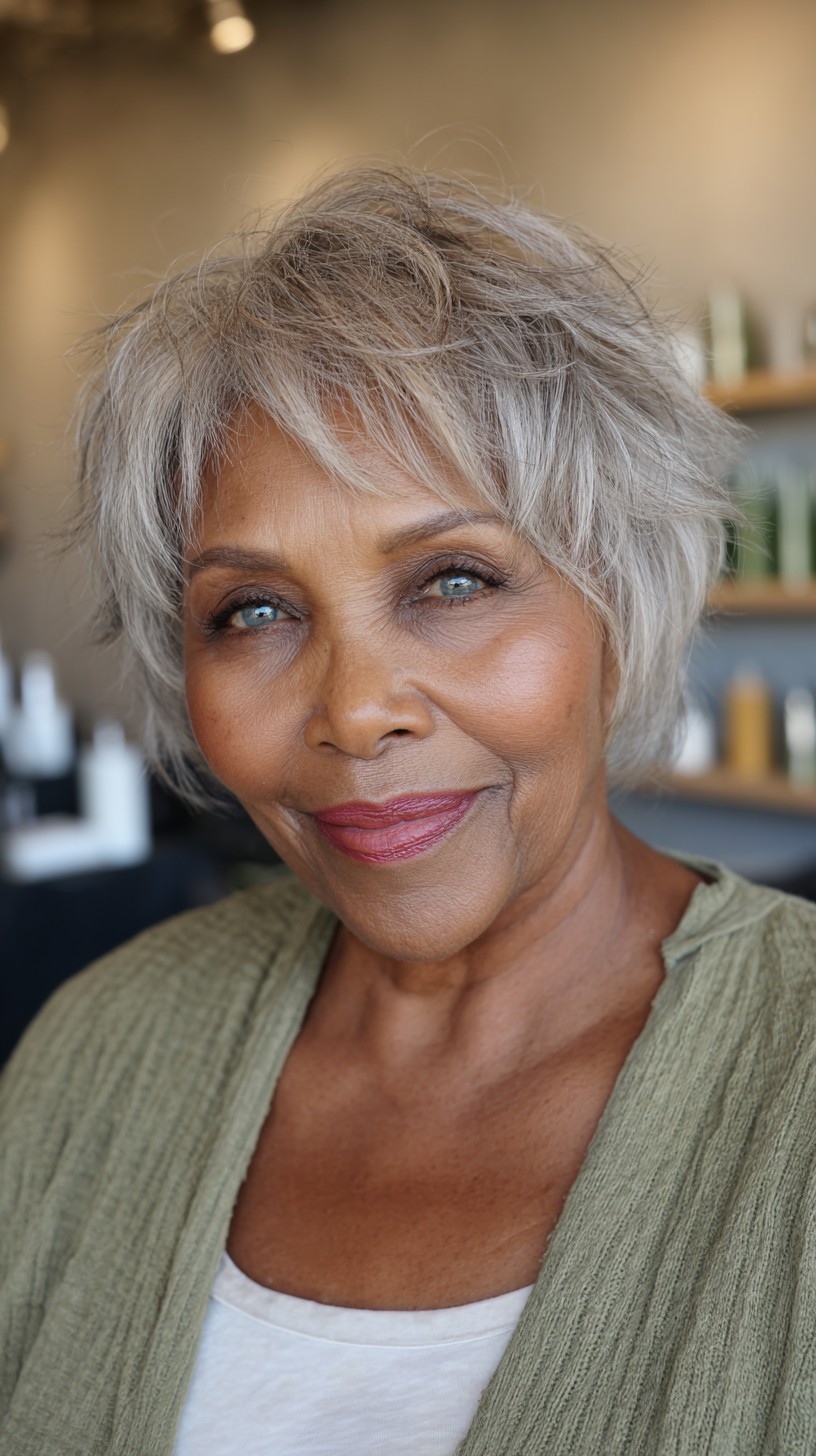 Chic Short Wolf Cut with Textured Bangs