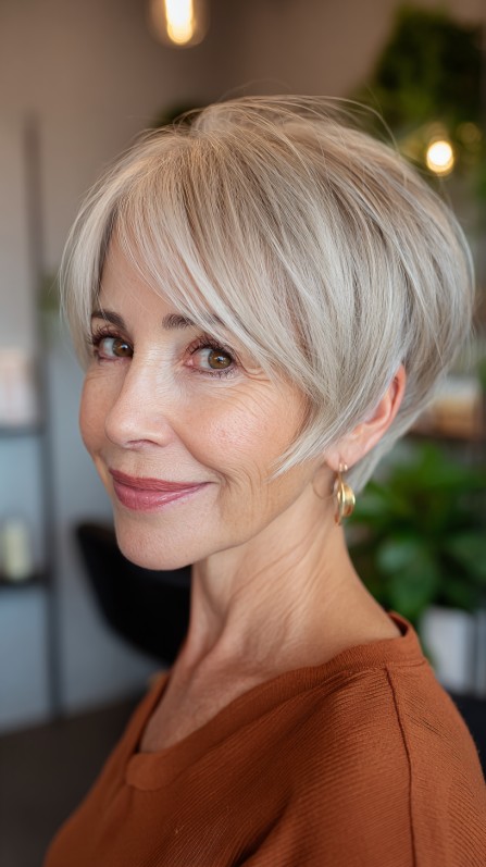 Chic Silver Wedge Cut with Soft Layers