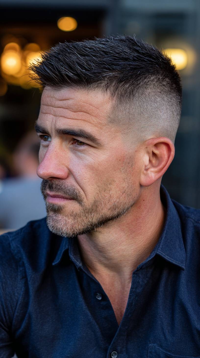 Chic Textured Fade with Defined Top