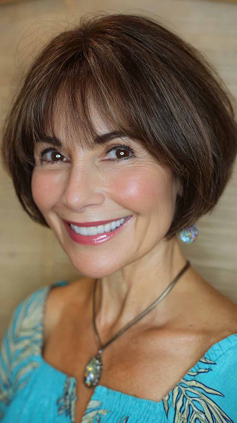Classic Textured Bob with Soft Bangs