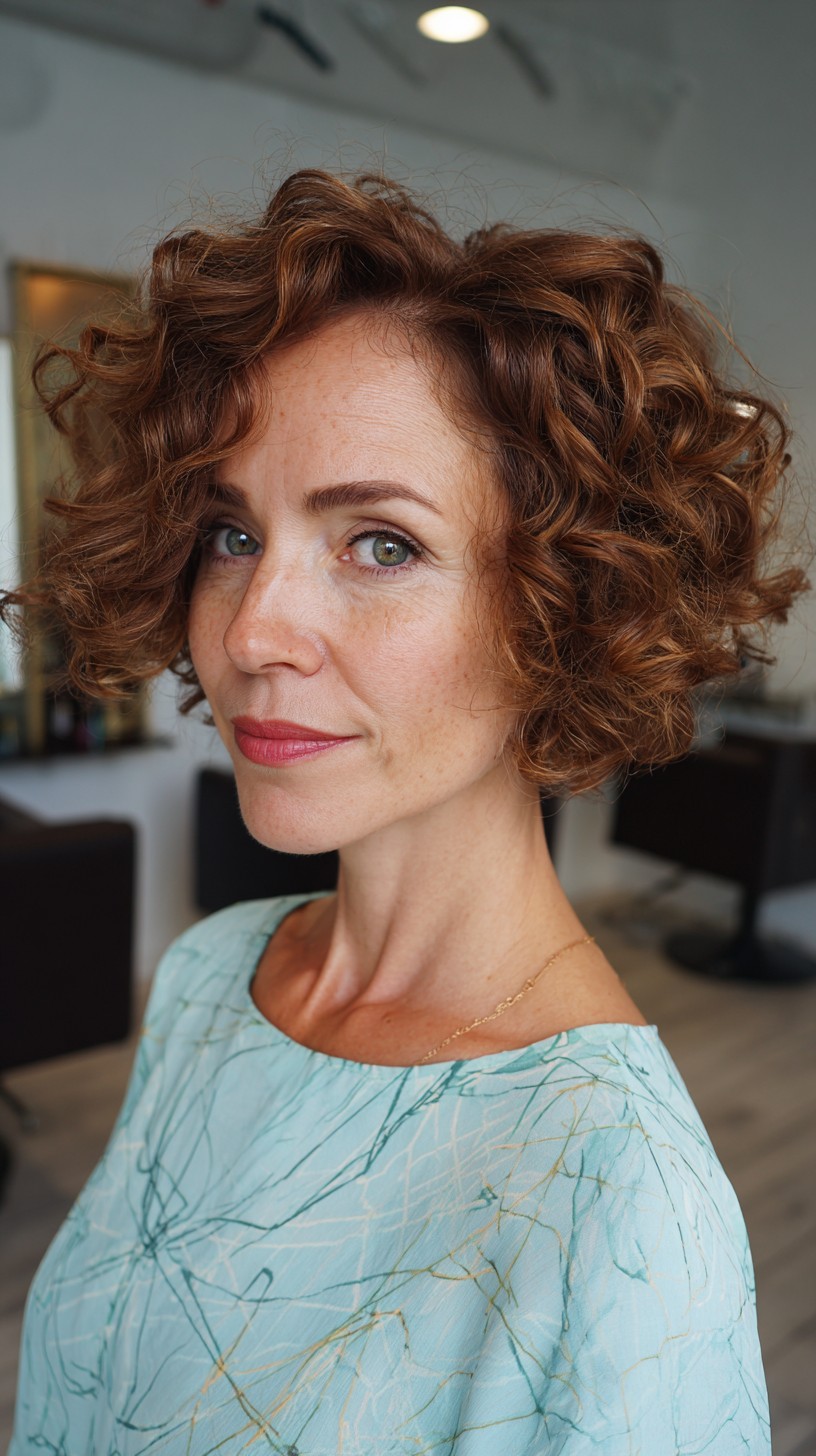 Dynamic Short Curly Cut with Defined Curls