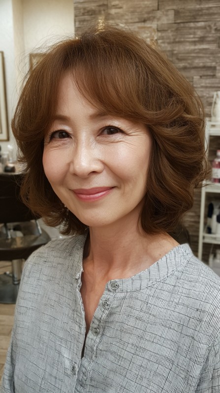 Elegant Curly Bob with Subtle Layers