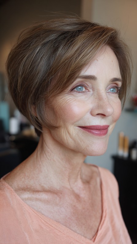 Graceful Textured Wedge Cut with Soft Layers