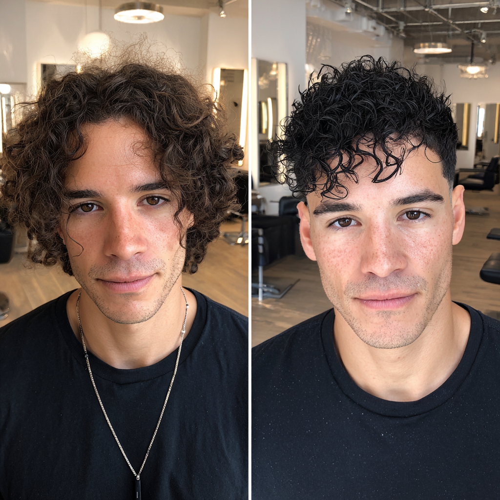 Modern Defined Curly Cut with Tapered Sides