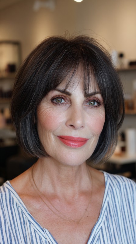 Modern Textured Bob with Wispy Bangs