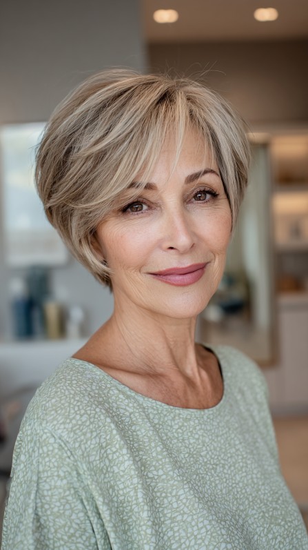 Modern Textured Short Cut with Subtle Highlights